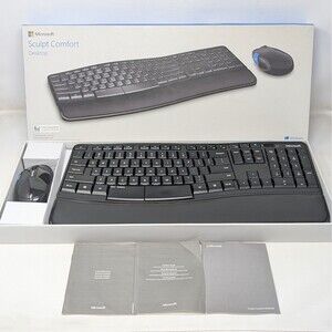 Microsoft Sculpt Comfort Desktop Wireless Ergonomic Keyboard Mouse Combo w/ USB